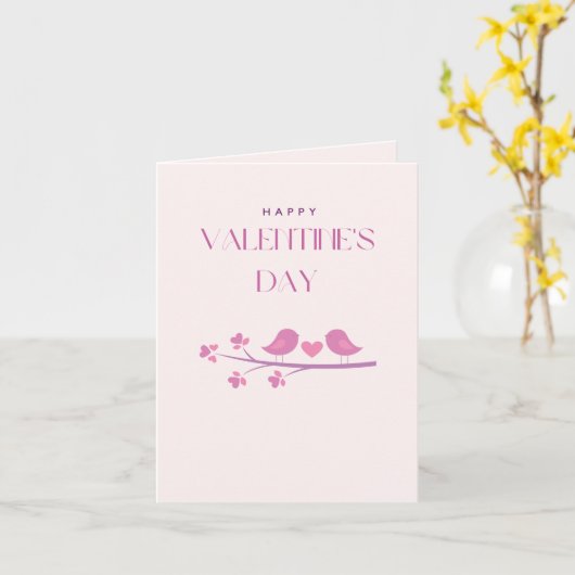 Roze Valentijnsdag-kaart Kaart (Gele Bloem)