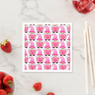 Roze Valentijnsdag Kabouters Schattig Gezellig Servet