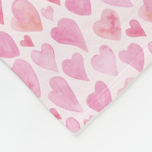 Roze Valentijnsdag Liefde Hart patroon Fleece Deken (Hoek)