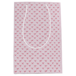 roze Valentijnsdag met boogpatroon Medium Cadeauzakje