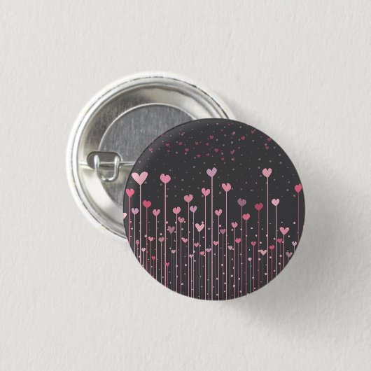 Roze Valentijnsdag met roze hart pincode Button (Voorkant /achterkant)