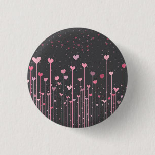 Roze Valentijnsdag met roze hart pincode Button