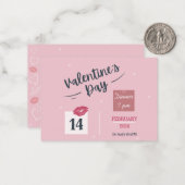 Roze Valentijnsdag Partij Uitnodiging (Voorkant / Achterkant in situ)