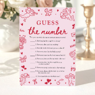 Roze Valentijnsdag Raad het Aantal Bruidsfeest Spe Kaart