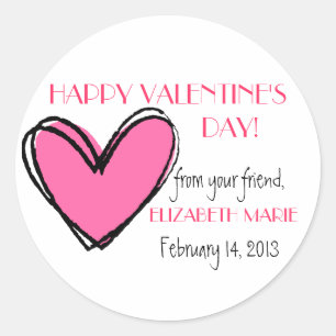 Roze Valentijnsdag Ronde Sticker