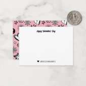Roze Valentijnsdag van de roze buis van het portre Notitiekaartje (Voorkant / Achterkant in situ)