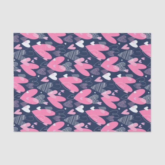 Roze Valentijnsdag voor hardeschets Tissuepapier (Voorkant)