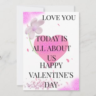 Roze Valentijnsdag Wenskaart Romantische Liefde Kaart