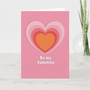 Roze Valentijnskaart met Liefdeshart in Lagen Kaart