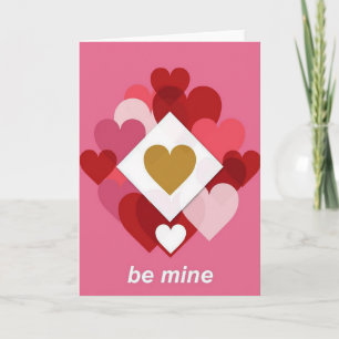 Roze Valentijnskaart 'Wees van mij' Hart Kaart