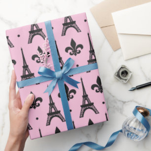 Roze van de het patroonpartij van Parijs de Cadeaupapier