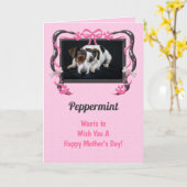 Roze van de hond Moederdag Kaart (Gele Bloem)