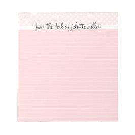 Roze van het bureau van het gepersonaliseerd Notit Notitieblok