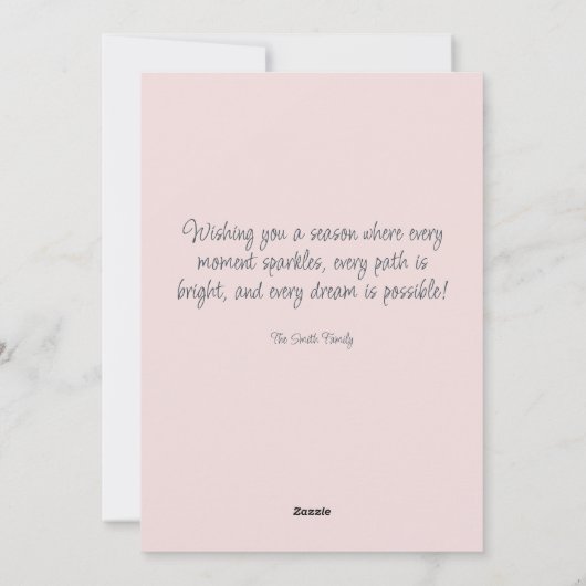 Roze Vanagon Kerstkaart (Achterkant)