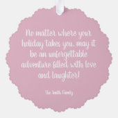 Roze Vanagon Ornament Kaart (Achterkant)