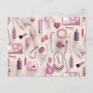 Roze Vanity-tabel Briefkaart