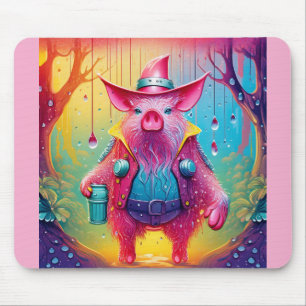Roze Varken De Cowboy Muismat