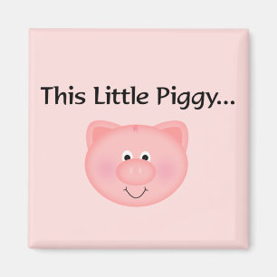 Roze Varken deze kleine pruik Magneet