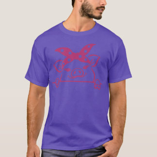 Roze varken met hoofddoek, cute grappig biggetje v t-shirt