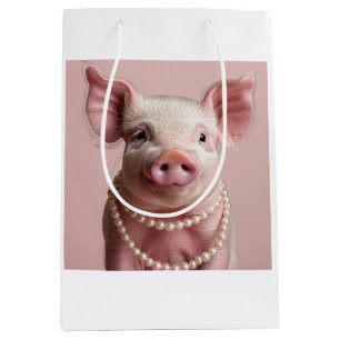 Roze Varken Pearlina Pinkette Decoupage Medium Cadeauzakje