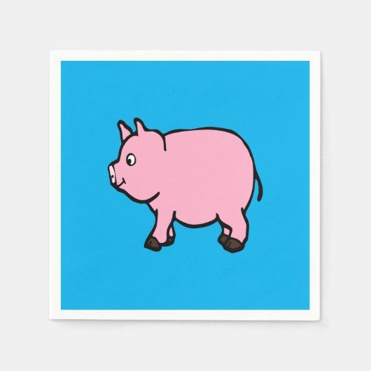 Roze Varken Standaard Cocktail Papieren servetten (Voorkant)