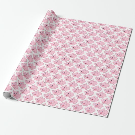 Roze varkens cadeaupapier (Uitgerold)