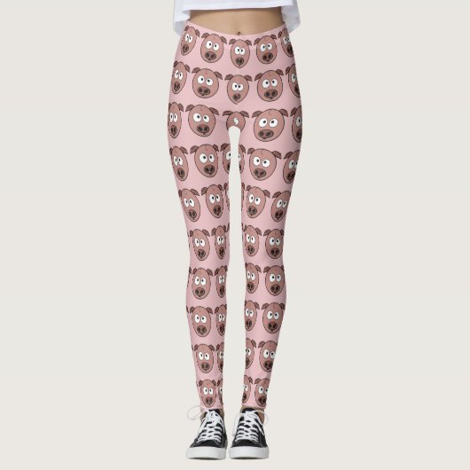 Roze varkens leggings (Voorkant)