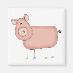 Roze Varkens T-shirts en Cadeaus Magneet