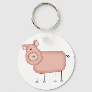 Roze Varkens T-shirts en Cadeaus Sleutelhanger