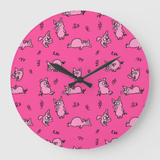 Roze Varkens Wandklok Grote Klok