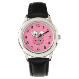 Roze Varkensgezicht Horloge