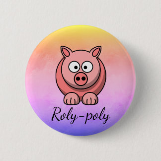 Roze Varkenshouderig Ronde Button 5,7 Cm