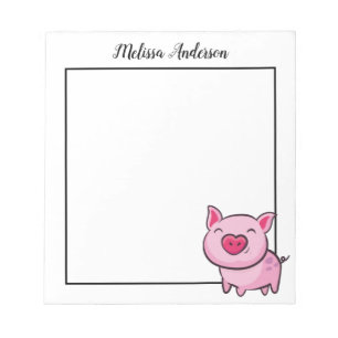 Roze varkensnotitieblok notitieblok