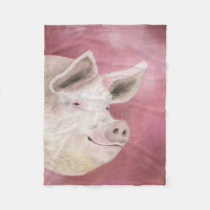 Roze Varkenspaar Fleece Deken