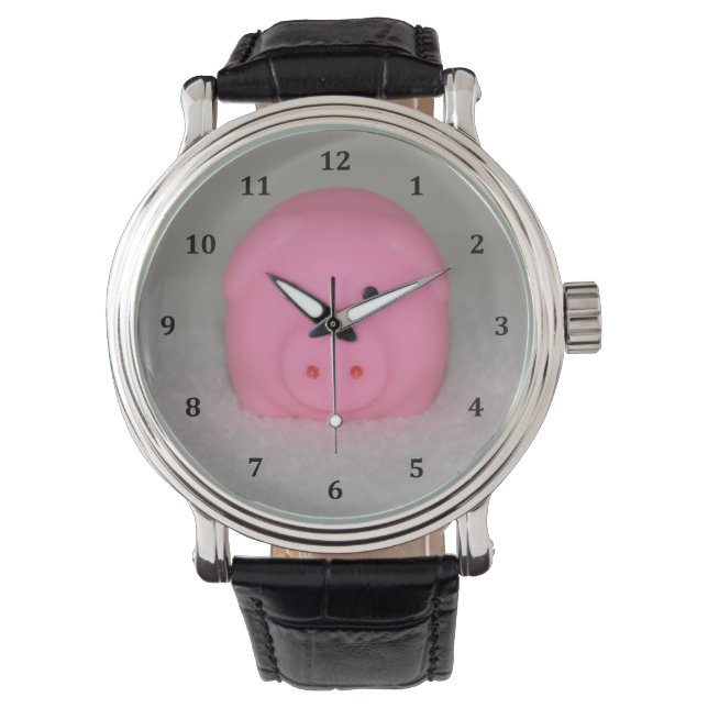 Roze Varkenspijn Horloge (Voorkant)