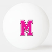 Roze varsity monogram pingpongballen (Voorkant)