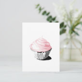 Roze vectorcupcake-sjablonen briefkaart (Staand voorkant)