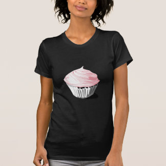 Roze vectorcupcake-sjablonen t-shirt