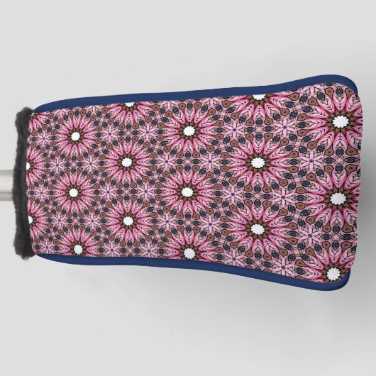 Roze Veer Mandala Boho Golfheadcover (Voorkant)