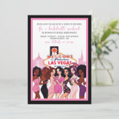 Roze Vegas Bachelorette Party Kaart (Staand voorkant)