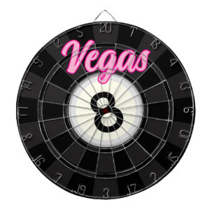 Roze Vegas Biljart 8 Bal Design Zwart en Ivoorkleu Dartbord