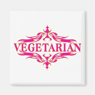 Roze vegetariër magneet