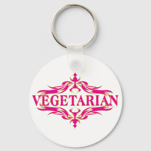 roze vegetarisch ontwerp sleutelhanger