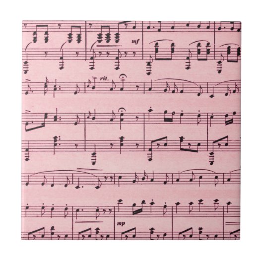 Roze vel Muziek Tegeltje (Voorkant)