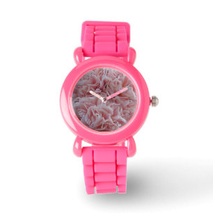 Roze velvet bloemen Mallow Horloge