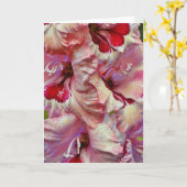 Roze ventilator Art Note Kaart (Gele Bloem)