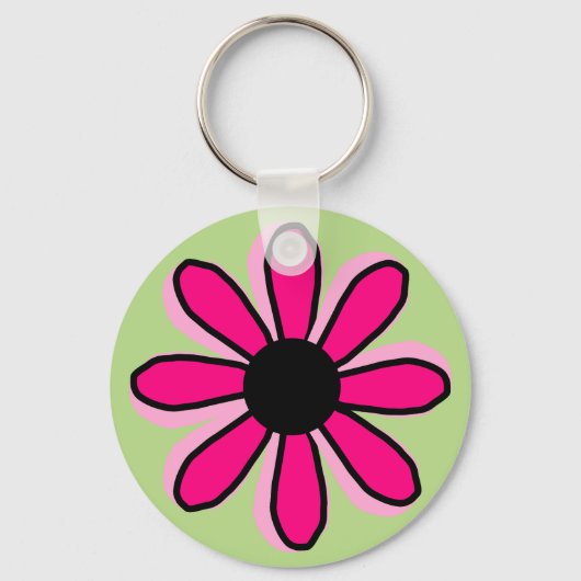 Roze ventilator Button Sleutelhanger (Voorkant)