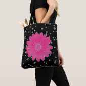 Roze ventilator en zilverglitter-Canvas tas (Dichtbij)