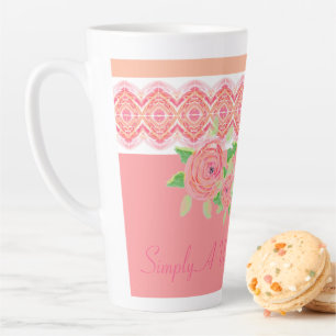 roze ventilator gecentreerd latte mok