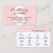 Roze ventilator Plant Visitekaartje (Voorkant / Achterkant)